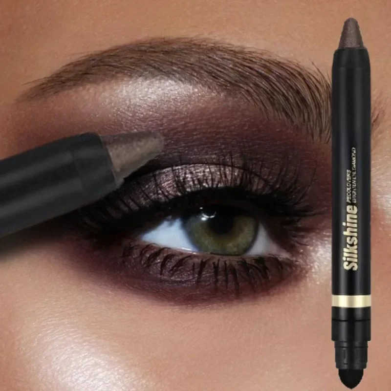 Metallic Eyeshadow Stick Double EndedShimmer Highlighter Pigment Pearlescent Silkworm Eyeshadow Pen Makeup 260126
