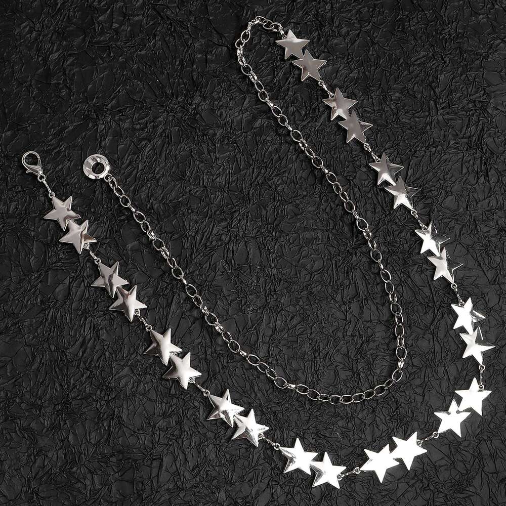 New star-shaped metal high-end style waist chain for trendy girl's matching with skirts pants and chains X260209