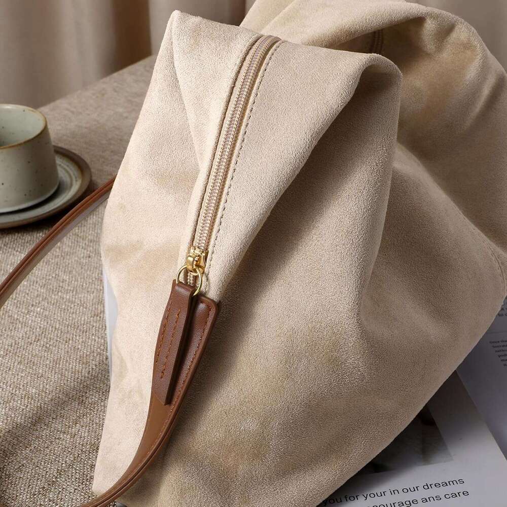Shoulder For Women Suede Purse Boho Bags Slouchy Tote Satchels Trendy Crescent Crossbody Bag Handbag