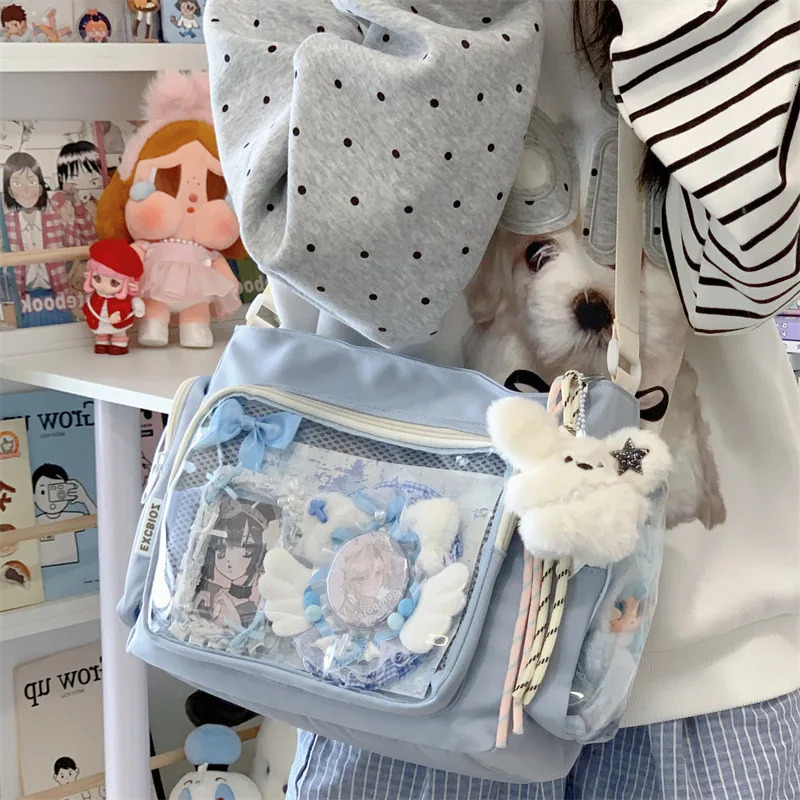 Trendy Transparent Simple Crossbody Bag for Girls Large Capacity School Shoulder Comfortable and Versatile Texture Ita 260208