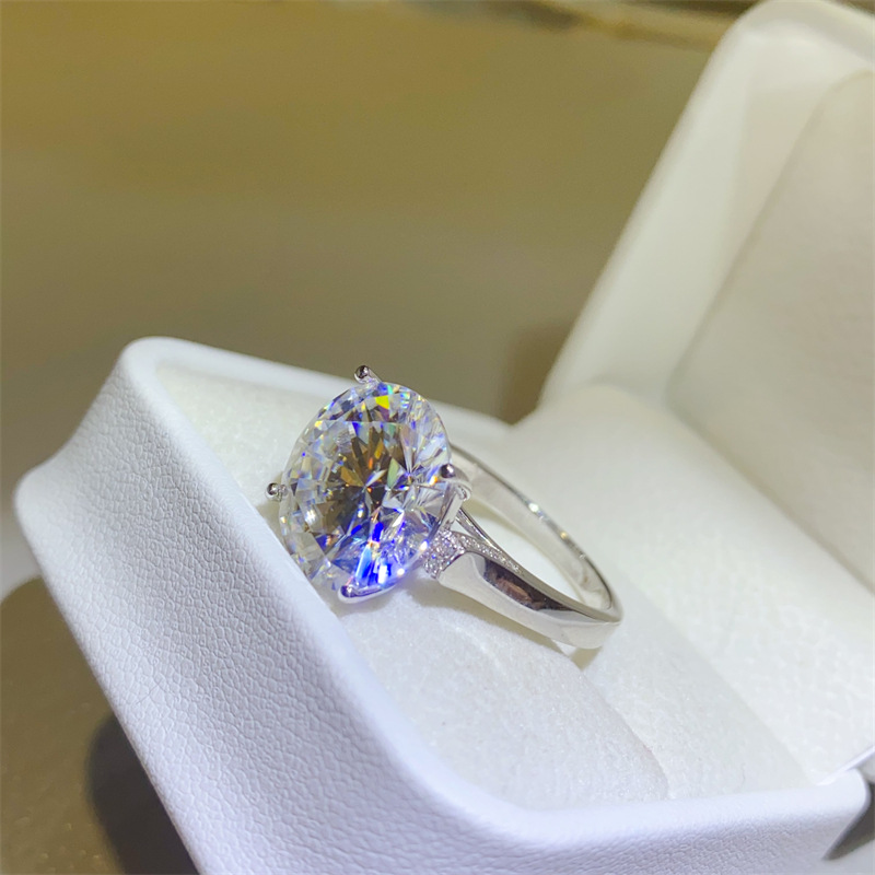 Choucong Wedding Rings Luxury Fine Jewelry Real 100% 925 Sterling Silver Round D Color VVS Large Moissanite Diamond Gemstones Party Eternity Women Bri