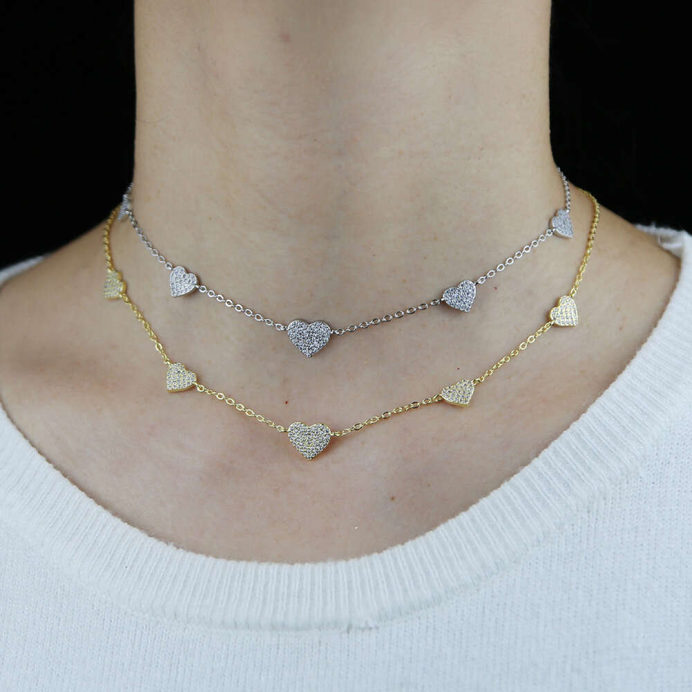 New Simple Versatile Butterfly Zircon Pendant Necklace with Diamond Heart Clavicle Chain for Daily Fashion Accessories