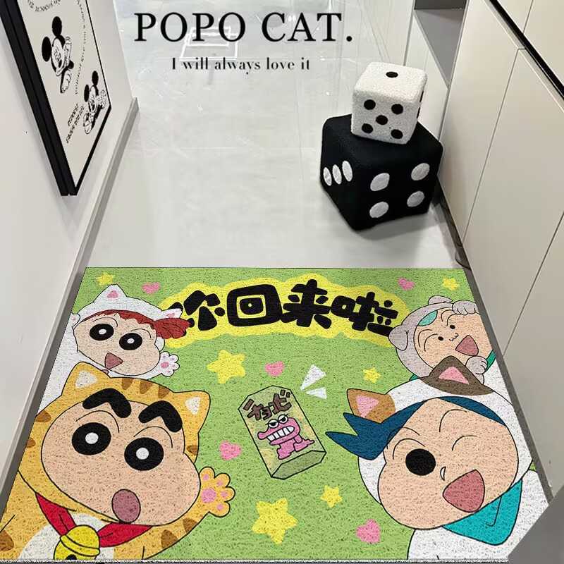 Crayon Shin-chan entrance door mat dirt-resistant foyer mat velvet easy to cut and maintain non-slip entry mat S260207