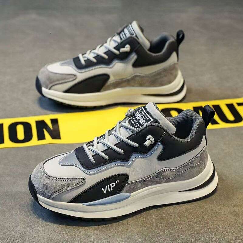Men's Sneakers Autumn 2025 New Leather Casual Youth Running Thick Sole Dad Ins Trend Shoes for Men