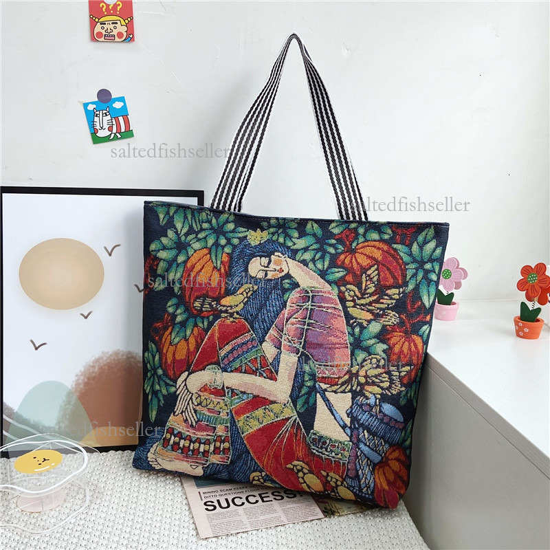 2026 Luxury Large Capacity Embroidered Canvas Bag Fashion Versatile Outdoor Handheld Tote Bag Leisure Shopping Versatile Shoulder Bag