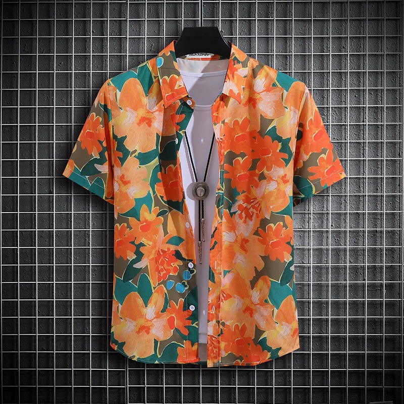 Men's Polos Hip Hop Graphic Blouses Shirts For Men Clothes Casual Short Sleeve Streetwear Male Lapel Top