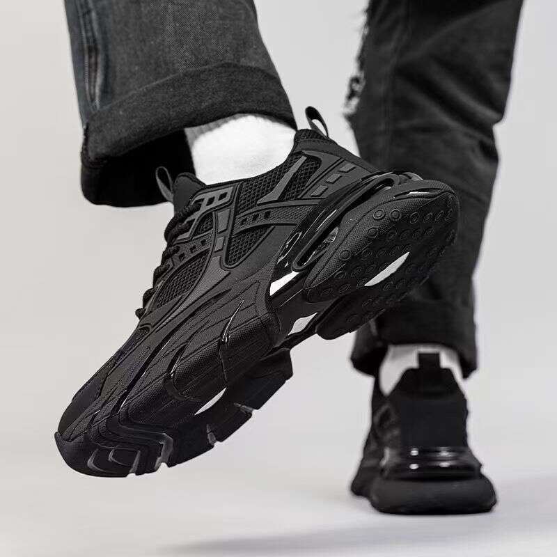 2025 New Winter Breathable Men's Height Increasing Warrior Dad Thick Sole Mesh Casual Sports Trendy Shoes