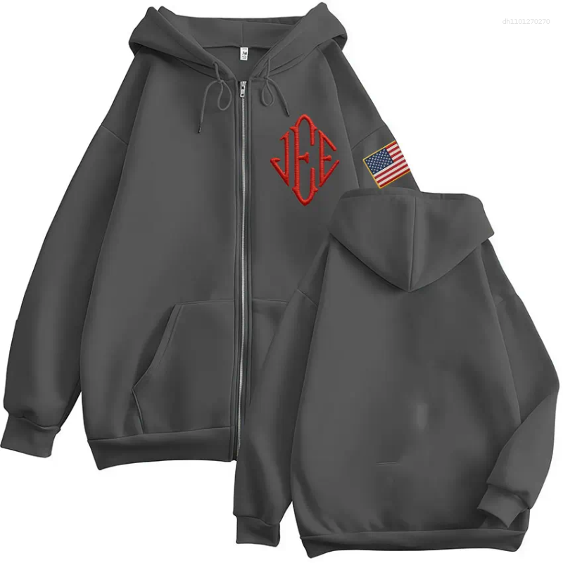 Men's Hoodies Jeffrey Epstein Print Zipper Men Women Fashion Zip Up Hooded Sweatshirts Long Sleeve Pullovers Jackets