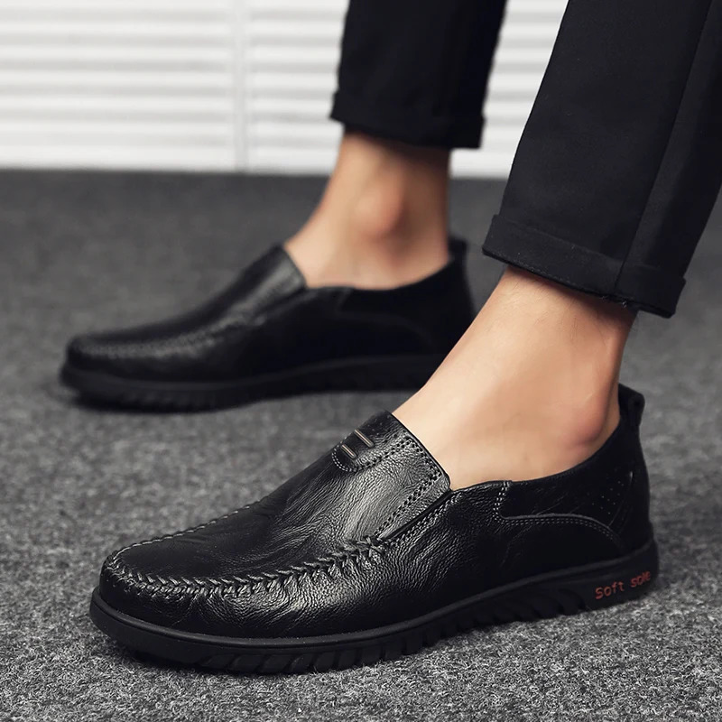 Mens Fashionable Plain Color Slip on Loafers Casual Comfortable Soft Sole Nonslip Shoes Allmatch for Work 260126