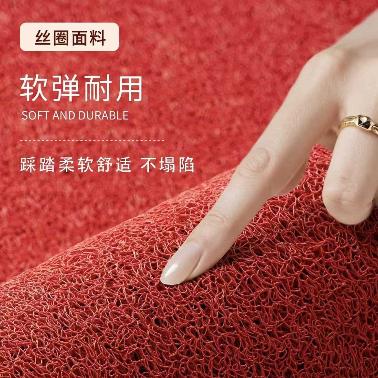 Entrance Door Mat for Safe Entry Silk Loop Doormat for Indoor and Outdoor Use Red Carpet for Entrance Hallway S260207