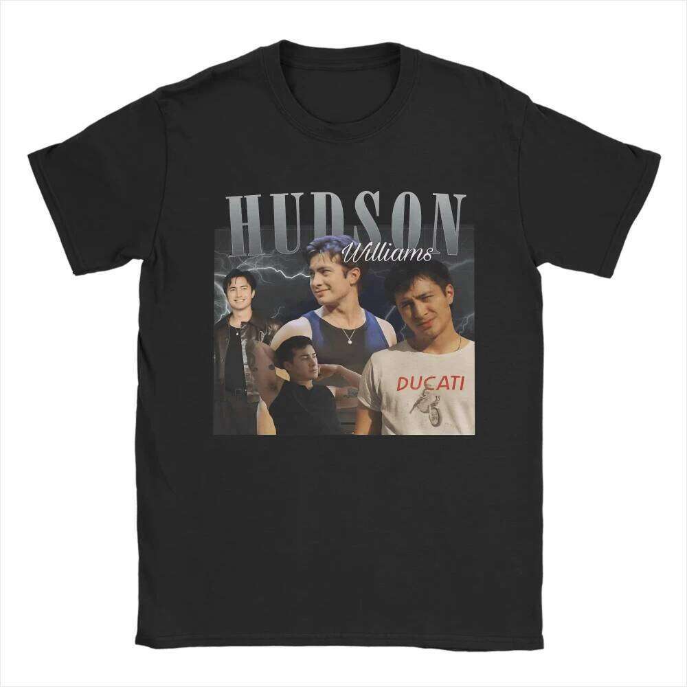 Hudson Williams Heated Rivalry Vintage T-Shirts Men Funny Cotton Tee Shirt Round Collar Short Sleeve T Shirts Plus Size Clothing X260209