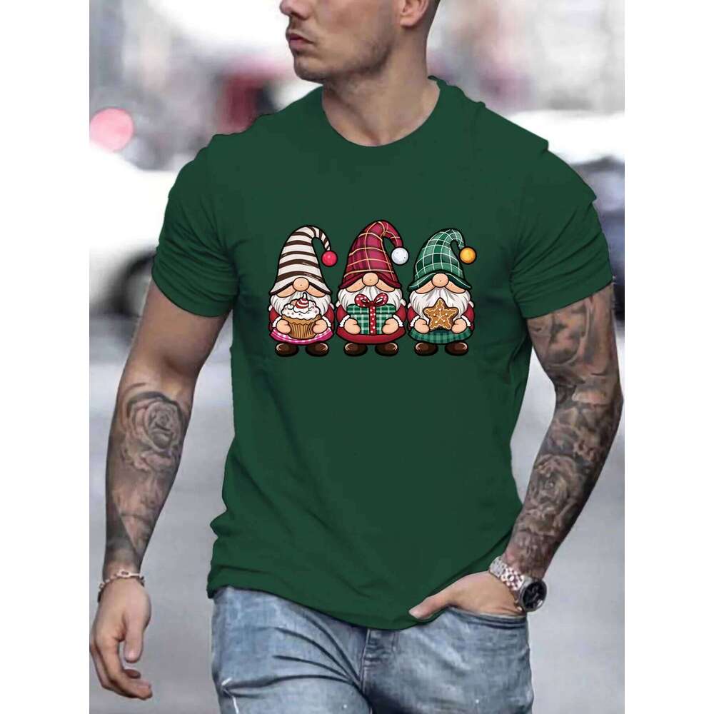 Christmas Festive Graphic T Summer Kids Clothing Men's Shirts Crew Neck Short Sleeve T-Shirts Fashion Man Clothes X260209