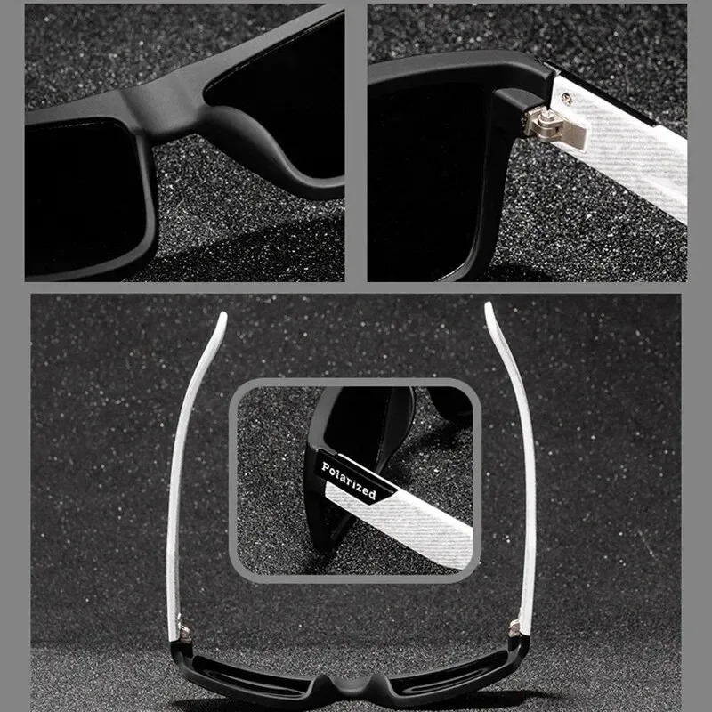 Polarized Square Sunglasses UV400 Black Fashion Shades for Men Women Ideal Driving Fishing Outdoor Sports 260206