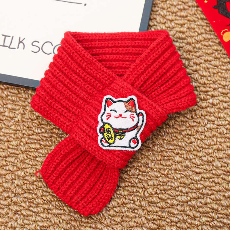 New Year Gift For Furry Friends Cat Dog Pet Neck Warmer Knitted Warm Festive Good Meaning Scarf clothes size 42cm*7cm