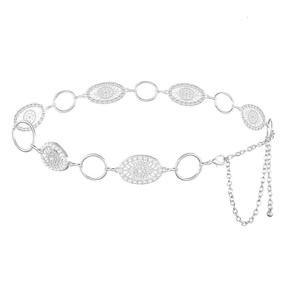Retro Bohemian Hollow Flower Chain Ethnic Women's Decoration Dress Waist Belt X260209