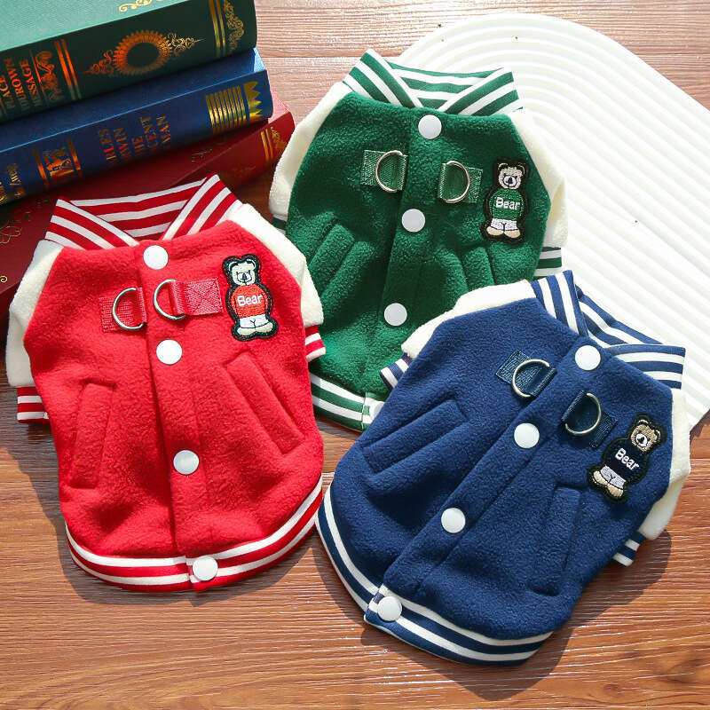 Dog Clothes Baseball Jacket Autumn Winter Fleece Coat Pet Teddy Schnauzer French Bulldog Pug Clothing Supplies