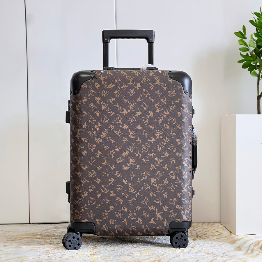 Luggage Designer Suitcase Luxury Luggage 20 inches Suitcases with wheels Trolley Case Travel Bag Boarding Case Password Genuine Leather Box Carry On Flower Letter