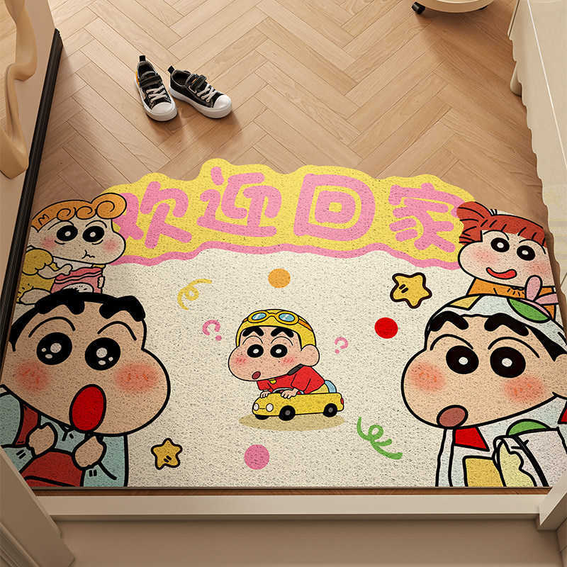 Cartoon Crayon Shin-chan silk loop doormat for entrance wear-resistant and non-slip household dust-removing and dirt-scraping entryway mat S260207