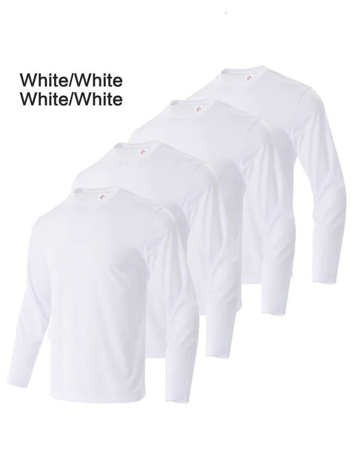 4-piece mens solid color round neck T-shirt - quick drying breathable moisture wicking suitable for fitness and running 260207