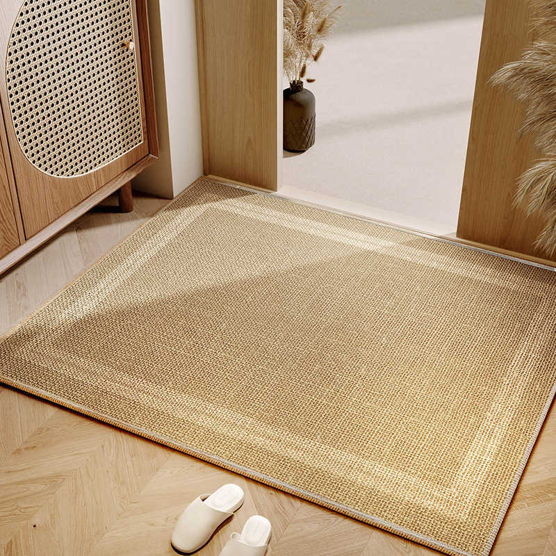 Minimally designed linen floor mat with quick drying and anti slip properties suitable for indoor use Entrance mat entryway foot rubbing carpet S26020