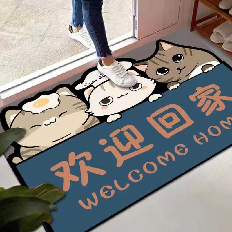 Diatomaceous Earth Door Mat for Entryway Bathroom Toilet Non-Slip Dirt-Resistant Water Absorbent Quick-Drying Household Cartoon Mat S260207