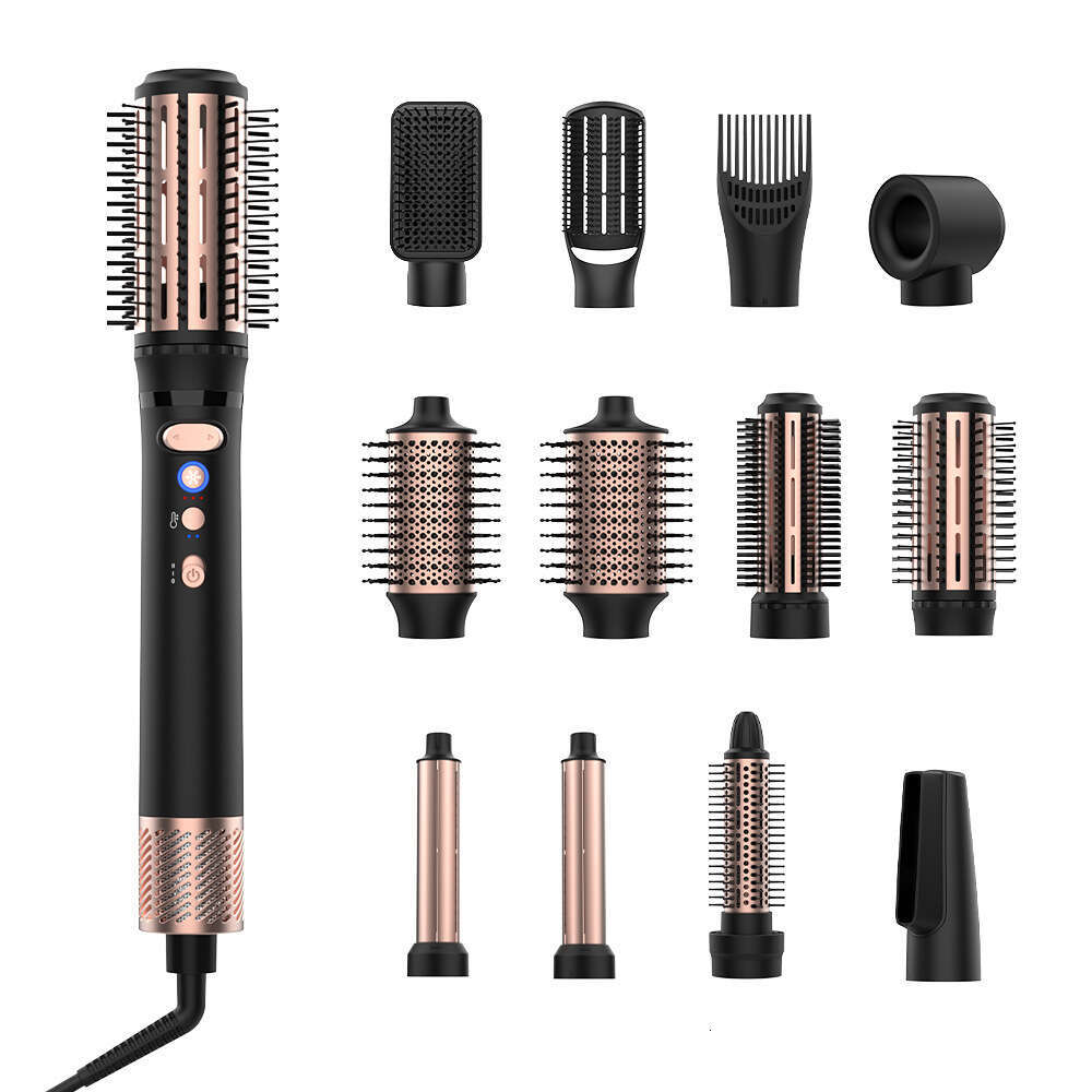 Famous Brand Cross Border Multifunctional In Massage Straightening Comb Curling Hair Dryer Negative Ion Automatic Rotating Hot Air CKS