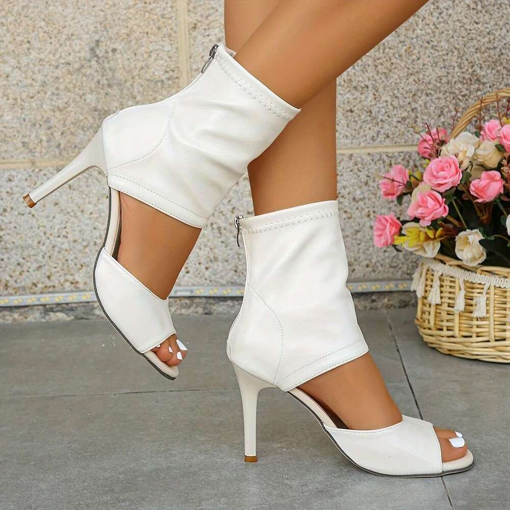 Elegant Stylish High Heeled Women Comfortable And Breathable Hollow Peep Toe Sandals Suitable For Plus Size Ladies Women Shoes MOJIDASHU