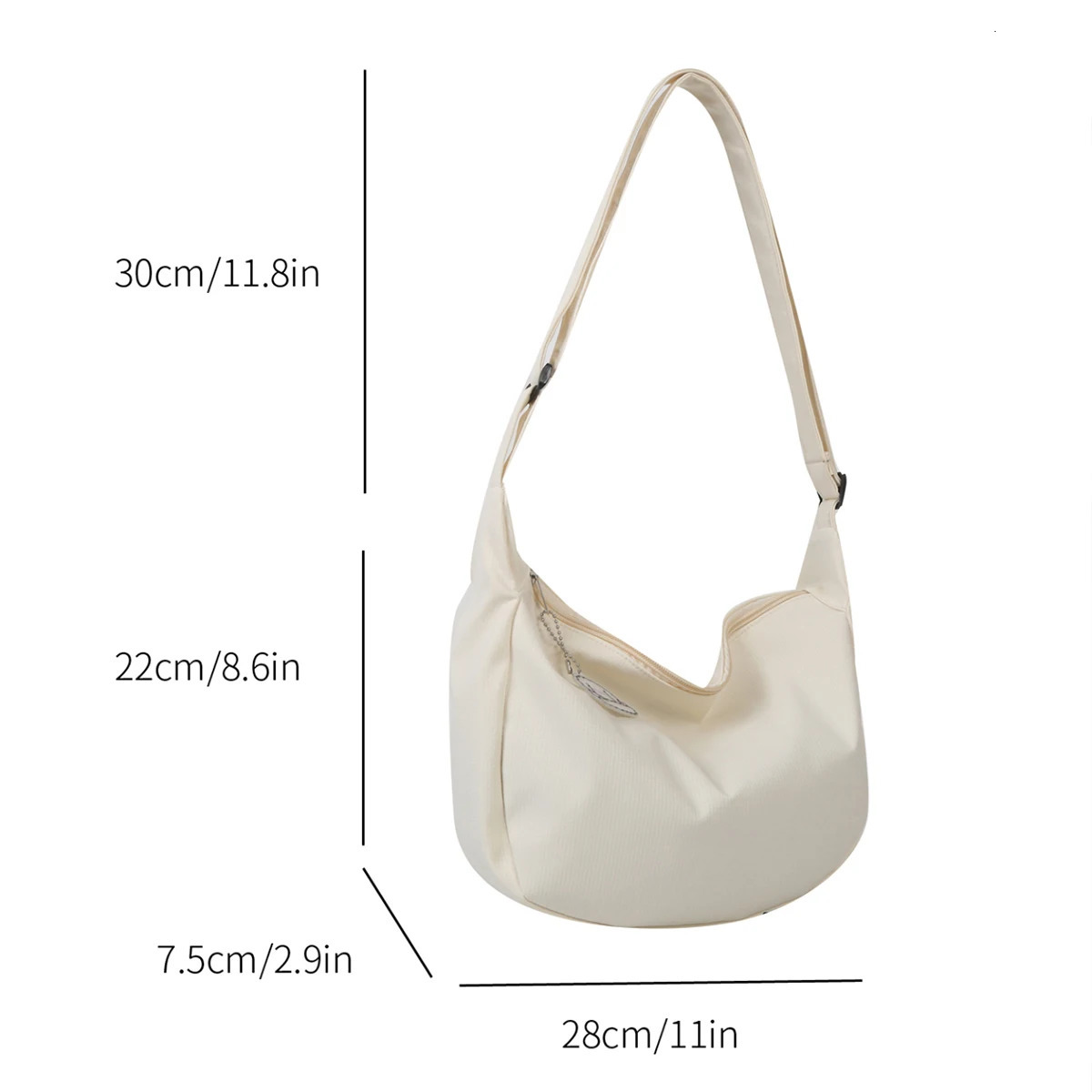 Minimalist Crossbody Bag with Puppy Pendant Spacious Stylish ScratchResistant Nylon Shoulder for Daily Essentials 260208