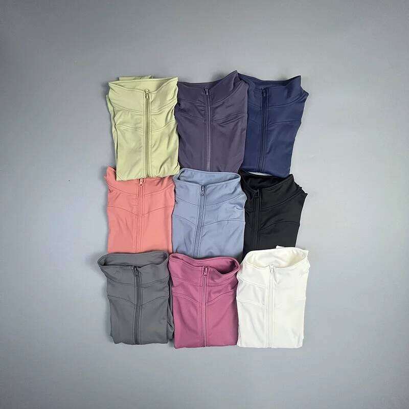 2025 New Coat Short Sports WOMEN'S Fitness Clothes Slimming Body Sculpting Zipper Yoga 26Y0209