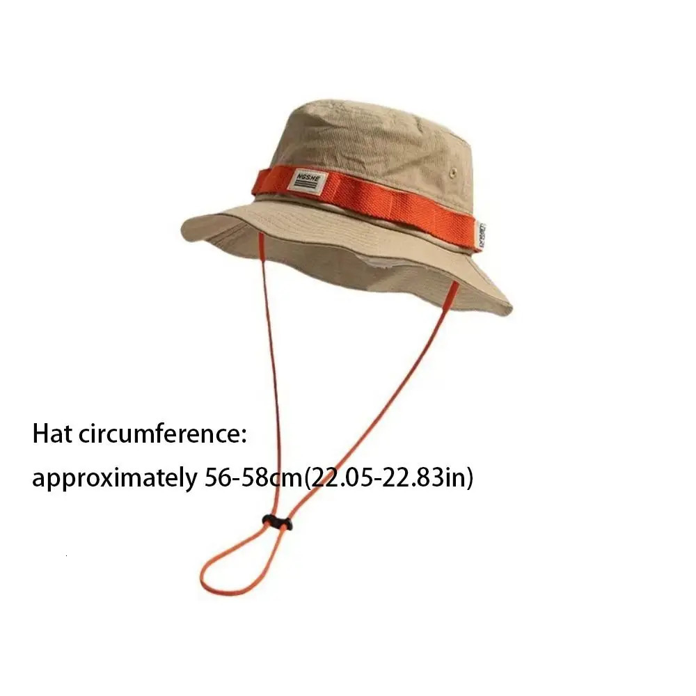 Travel Contrast Vintage Fisherman Hat for Men and Women Summer Outdoor Camping Mountaineering Hat Large Brim Sun Hat 260204