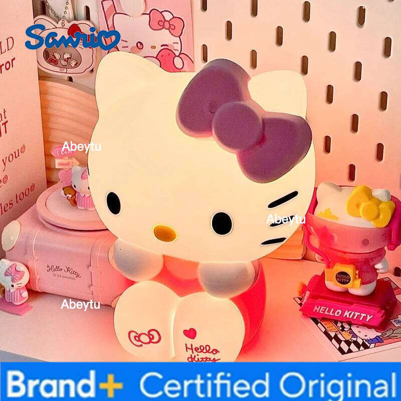 Sanrio Kt Cat Touch Night Light Kawaii Bedside Lamp Cute Anime Decor for Girls Room Gift with Soft Glow H2602091