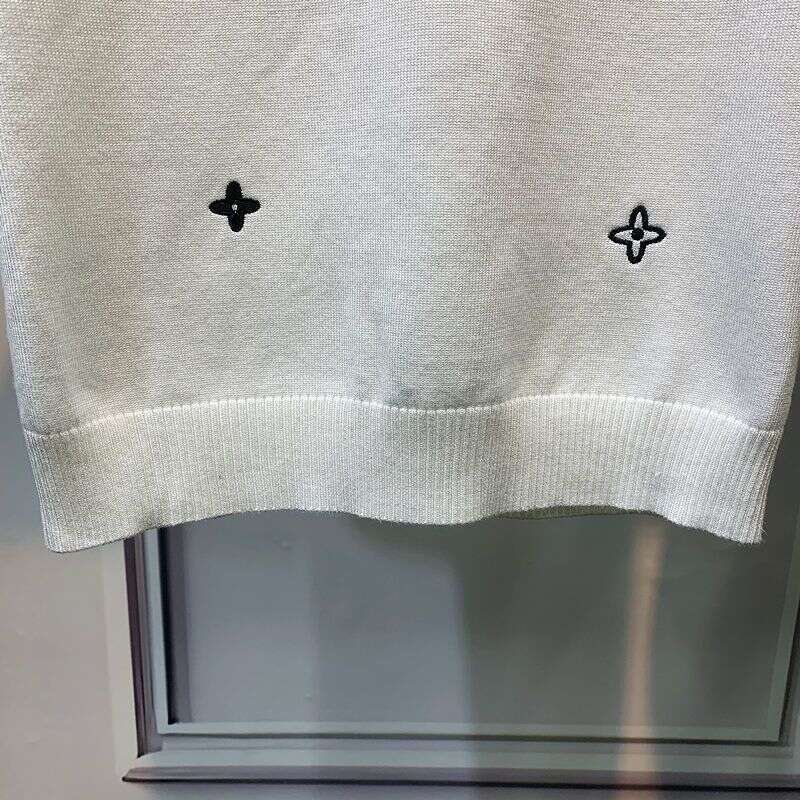 Autumn Winter New Short Round Neck Rhinestone Sweater Fashion Trend T-Shirt Slim Fit Knitted Men's Half Sleeve Base Shirt