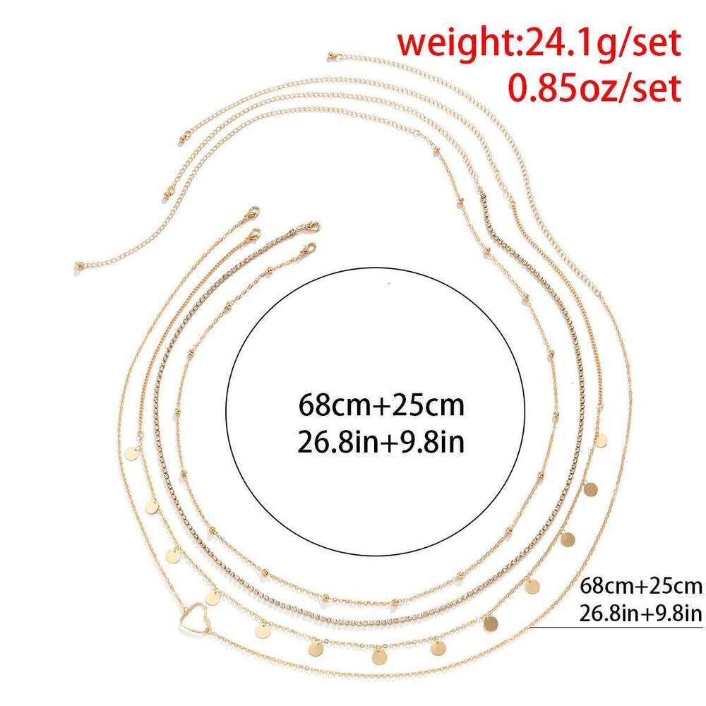 Boho Vintage Multilayer Crystal Shiny Waist Chain Women's Round Sequin Pendant Beads Heart Shape Beach Body With Fashion Jewelry X260209
