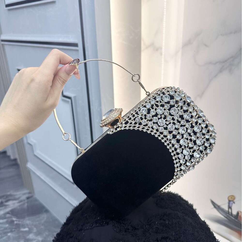 New High End Box Velvet Banquet Square Buckle Clutch Women S Evening Chain Bag
