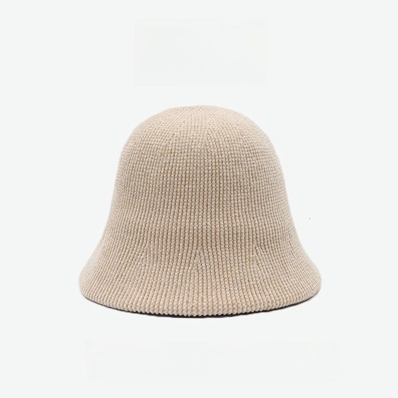 Autumn and Winter Knitted Bucket Hat Big Head Circumference Hat Womens Basin Hat Comfortable and Warm Fisherman Hat 260202