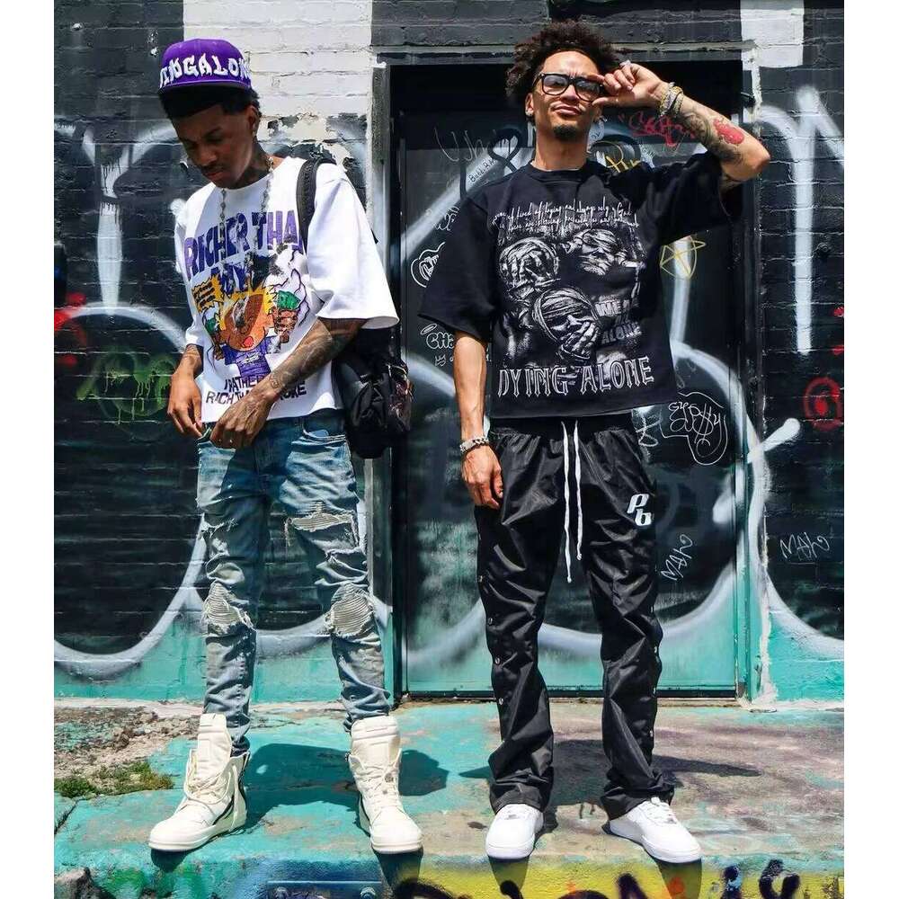 Harajuku vintage couples hiphop fashion streetwear high street popular t-shirt men american casual y2k tops oversized t shirt X260209