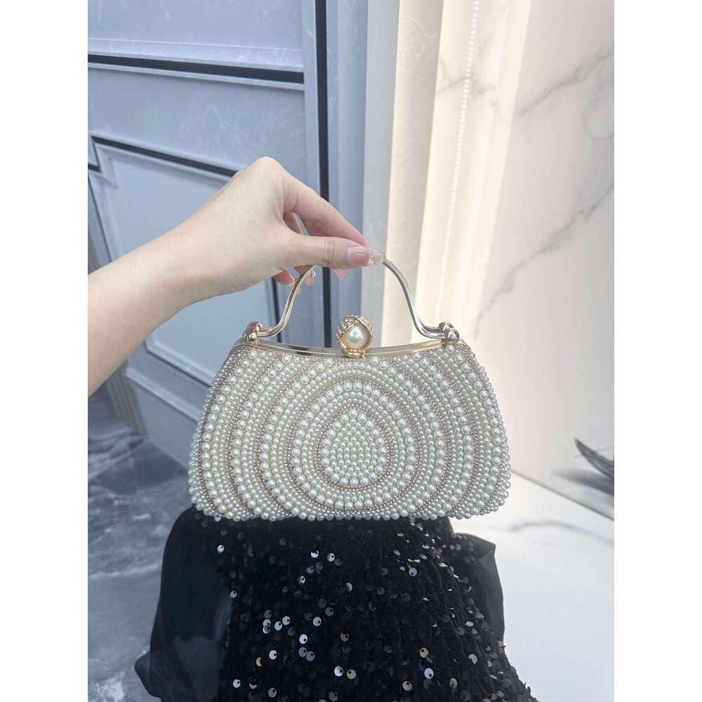 New European And American Style Women S Dress With Diamond Embellishments Pearl Evening Single Shoulder Crossbody Bag Clutch Wallet