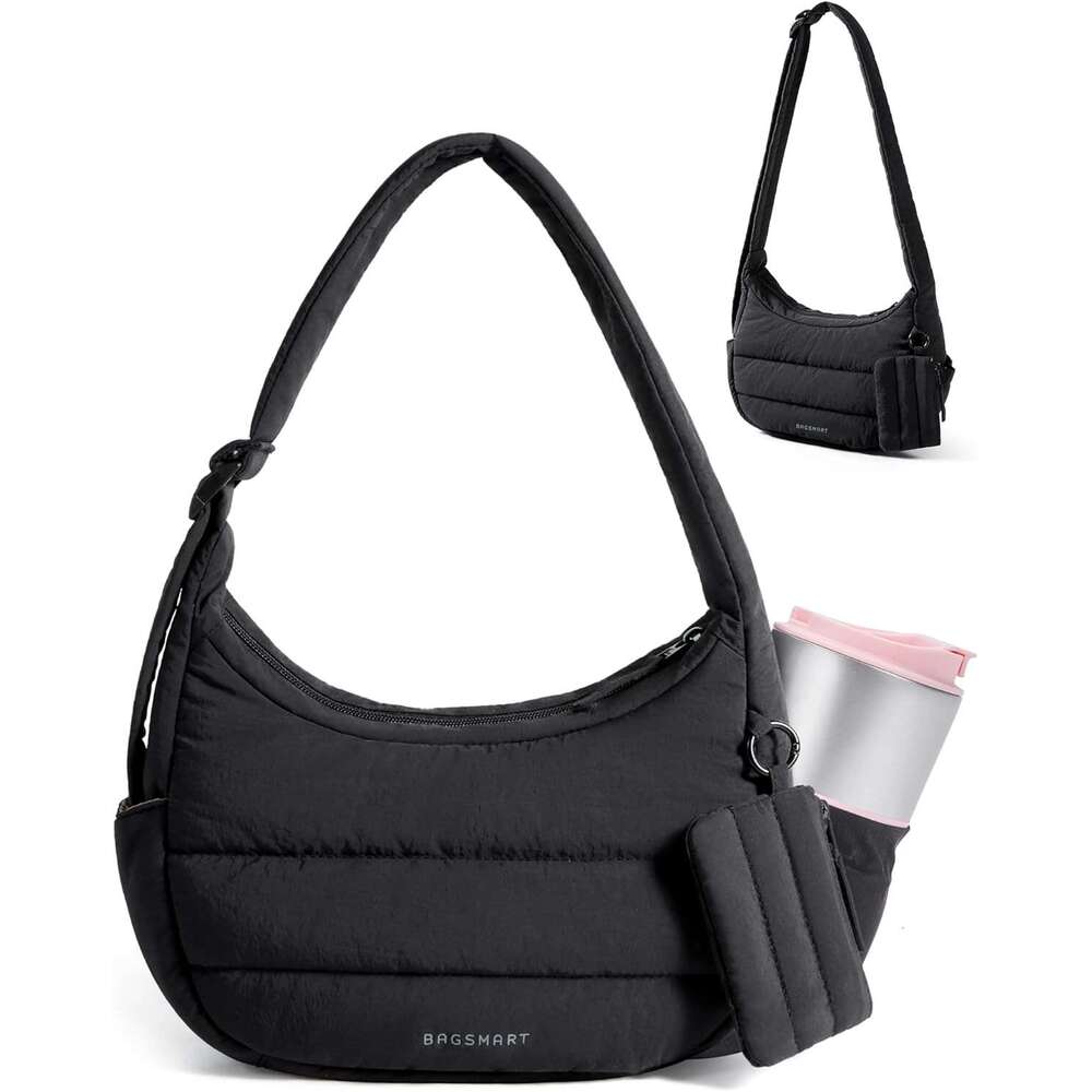 Shoulder Bag For Women Small Puffer Purses Crossbody Bag Lightweight Fluffy Hobo Handbag Puffy Pouch