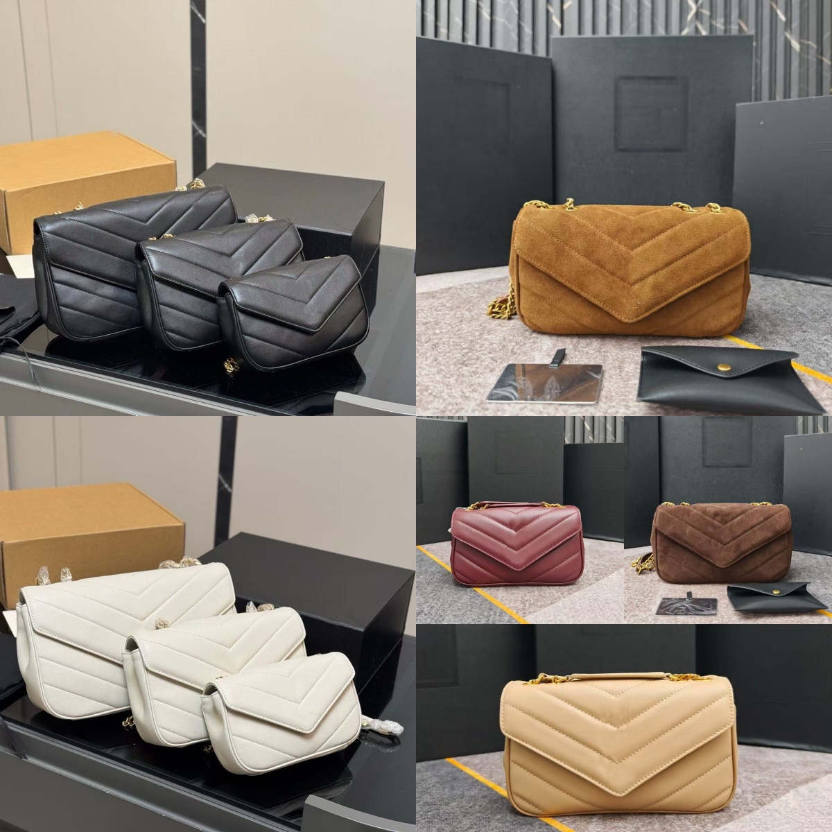 luxury loulou designer bag flip cover snap button envelope bag women shoulder bag Sewing perforated chain bag Suede sheepskin crossbody bag handbag 24cm