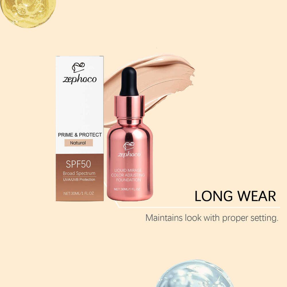 ZEPHOCO Color Changing Liquid Clear and Fit No Natural Lasting Makeup Moisturizing Lightweight Foundation