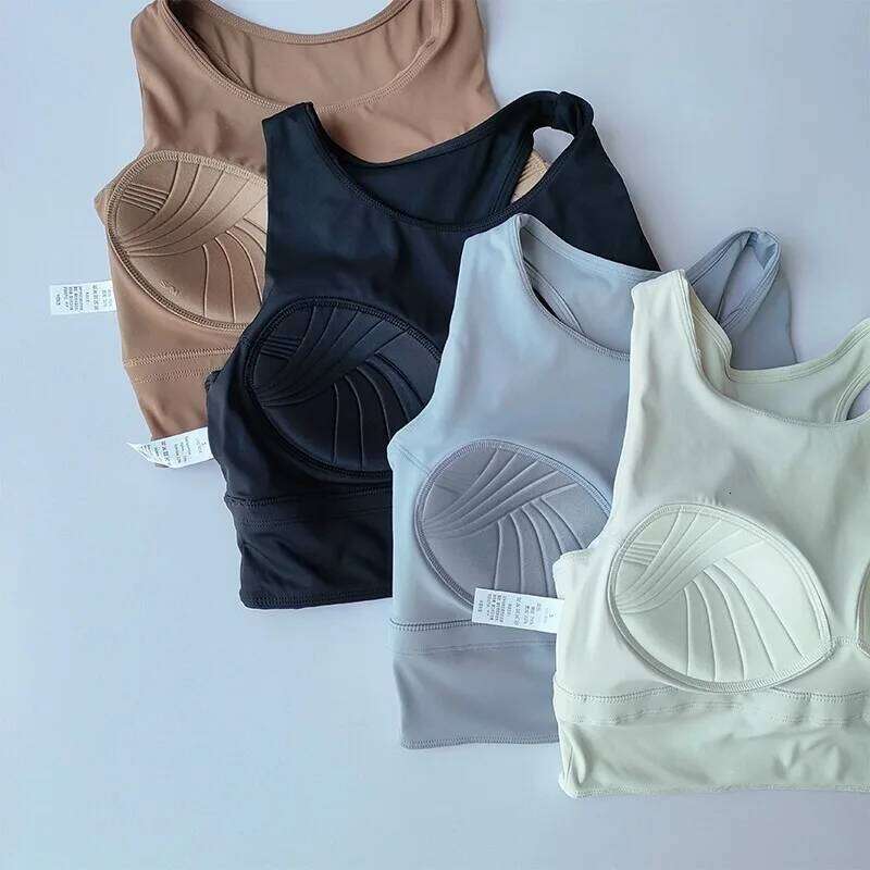 All-in-one Shock-proof Compact Sports Running Breathable Full-cup Yoga Vest Gym Clothing Summer New Fitness Bra 26Y0209