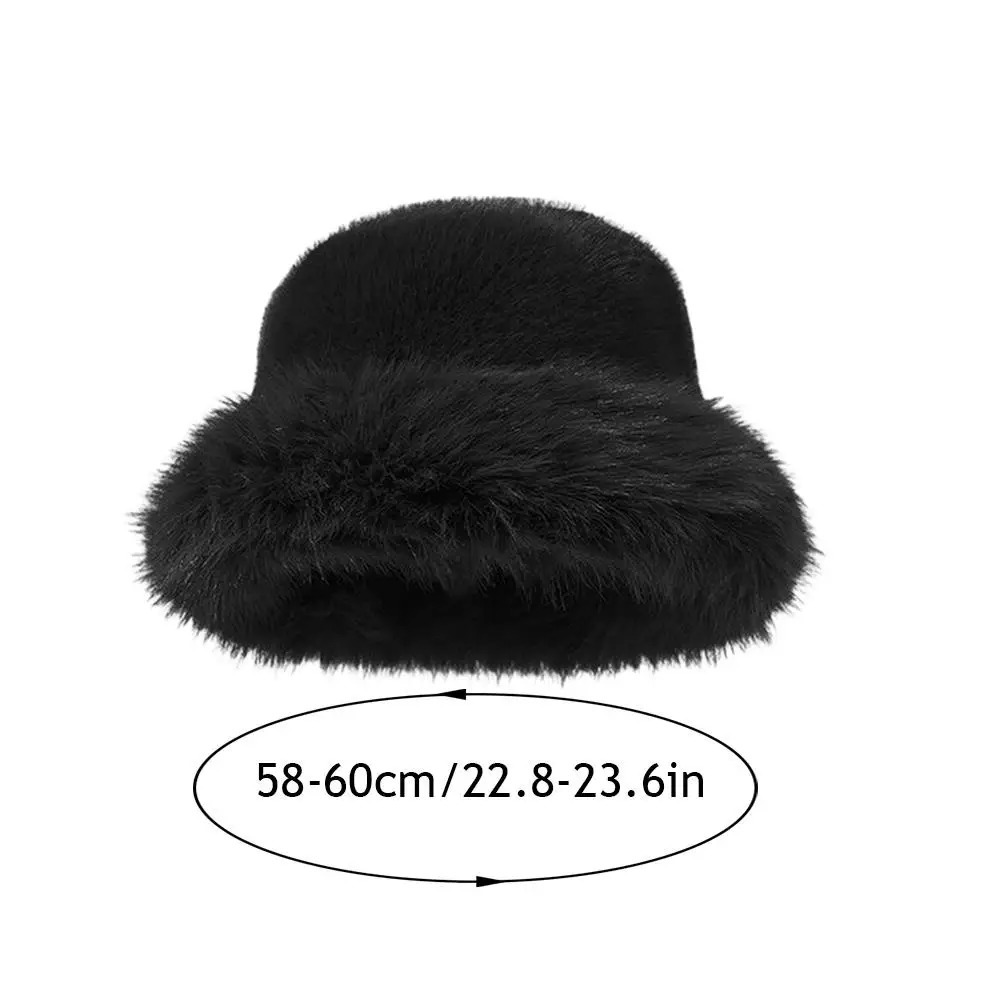 Fluffy Fur Bucket Hat For Women Soft Fluffy Fisherman Hat Thicken Ear Protection Womens Winter Hat Cold Snowy Day Panama Cap 260202