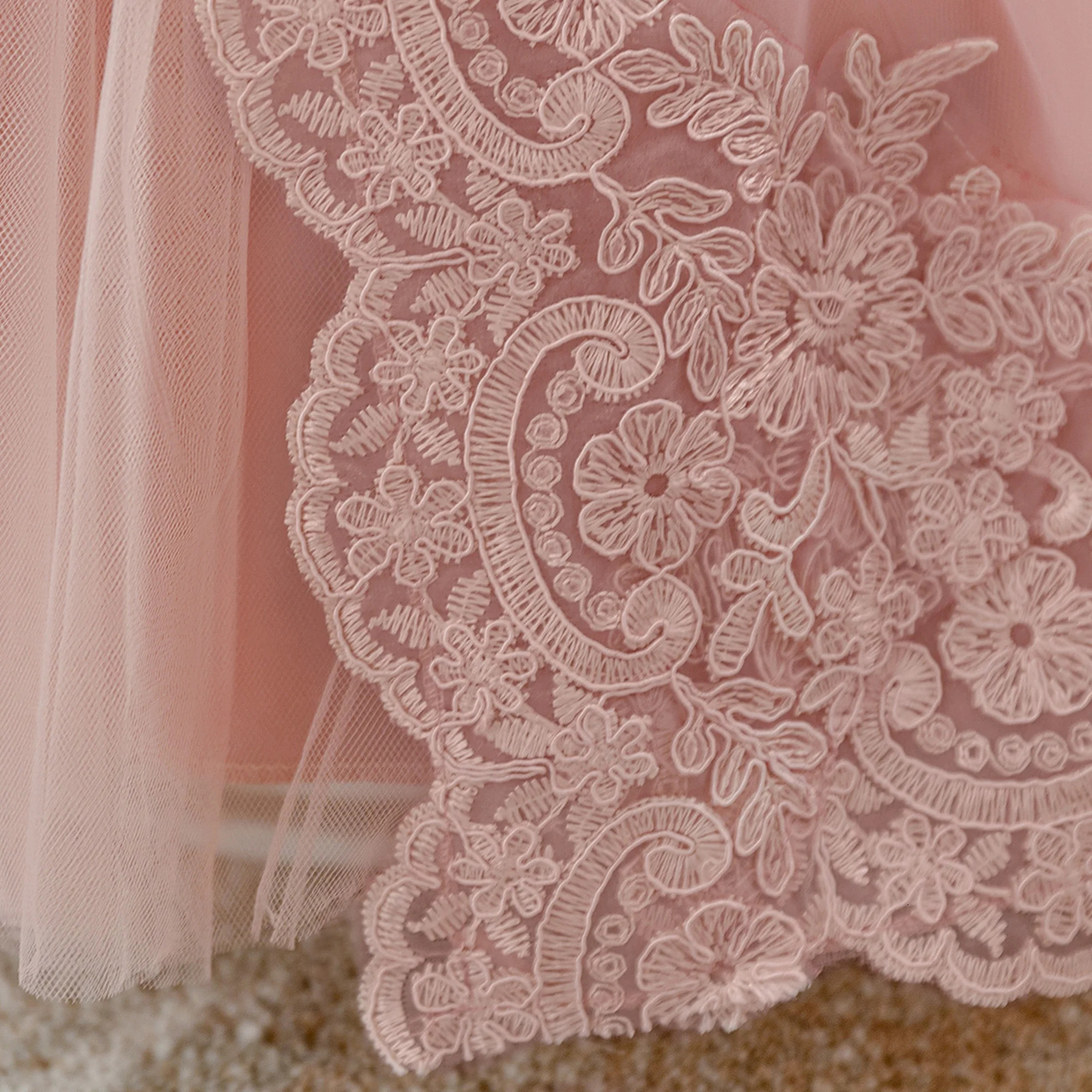 Infant Embroidery Flower Party Baby Girls Dress Elegant Bow Wedding Bridesmaids Princess Prom Dresses Baby Baptism Evening Gown 260124