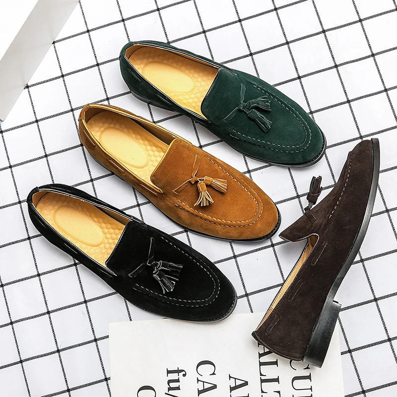 Men Casual Shoes Classic Flat Loafers Male Tassel Business Leather Man Social Party Formal 260126