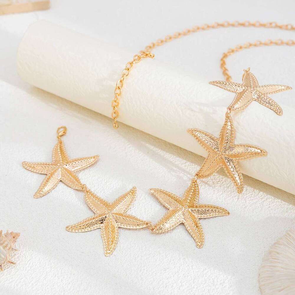 Ingemark Vintage Metal Star Starfish Waist Belly Belt Chain for Women 2025 Fashion Boho Summer Beach Bikini Body Jewelry New X260209