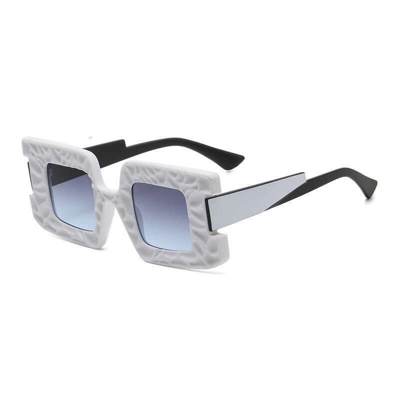 Sunglasses Bold Textured Square Frame UV Protection Trendy Eyewear Perfect for Street Style & Holiday Looks