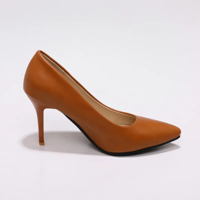 Fashion High Heel Pumps Shoes Elegant Pink Black Nude Thin Heeled Sexy Office Wedding Ladies Large Size 48 260208