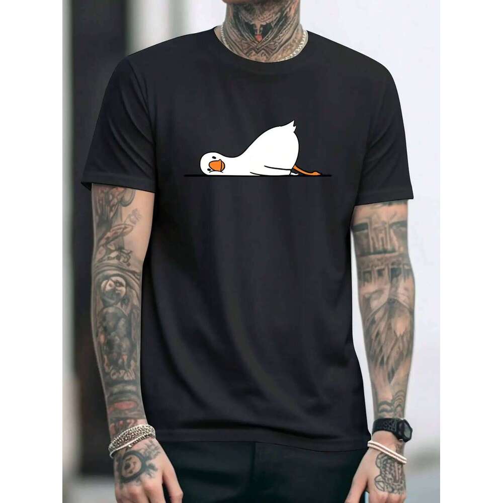 Men'S Cartoon Duck Graphic Tee Men Printed Crew Neck Short Sleeve Casual T-Shirt Oversized T Shirt X260209