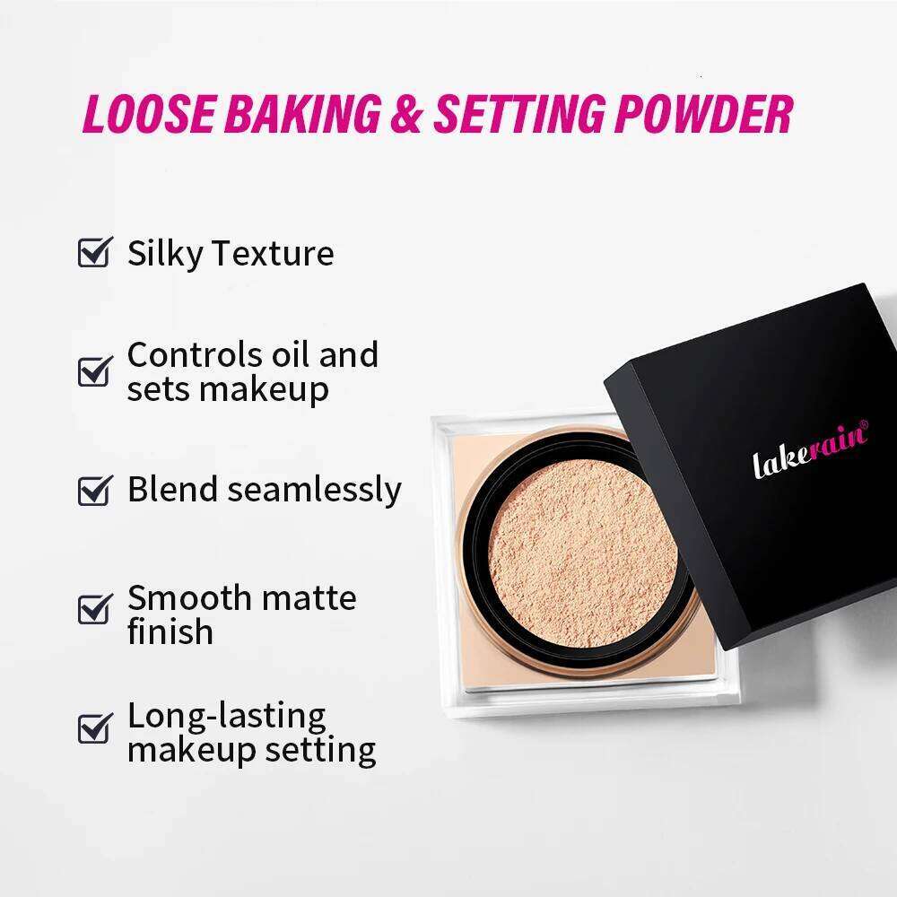 6.5g Loose Baking and Powder, Smooth Matte Finish, Blurring Effect, Even Skin Tone, Long-lasting Makeup Setting 4 Colors 26L0209