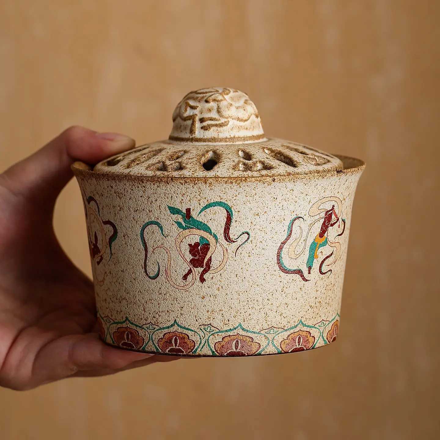 Retro Dunhuang Flying Incense Burner Ceramic Plate Incense Burner Decoration Multi Purpose Incense Plate Fragrance Holder C260209